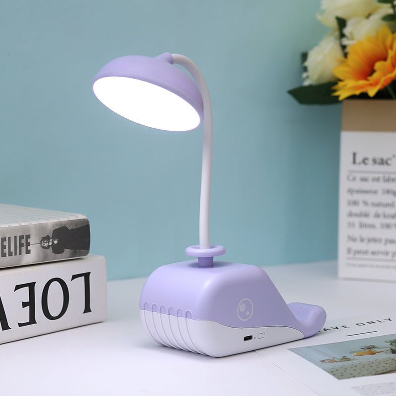 Cute Whale USB Rechargeable Desk Lamp – Portable LED Table Light for Kids & Home Decor