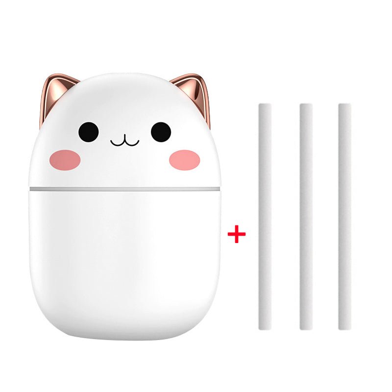 Cute Cat USB Air Humidifier & Aroma Diffuser with LED Light for Home & Car