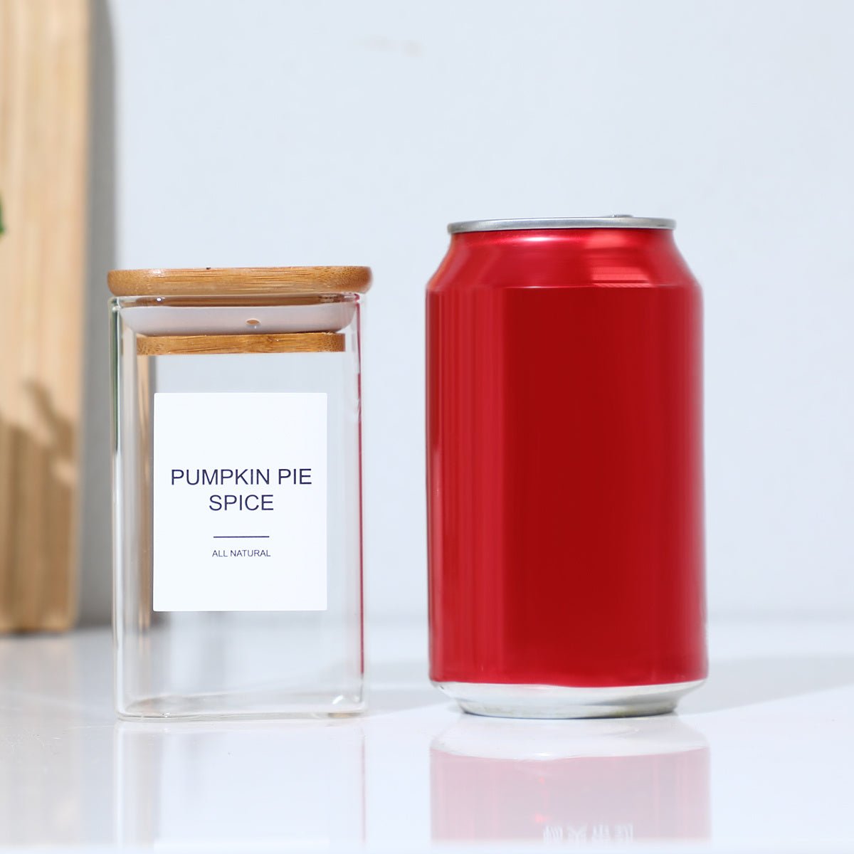 18Pcs Square Spice Jars With 72 Stickers, Kitchen Pepper Jars For Salt Seasoning