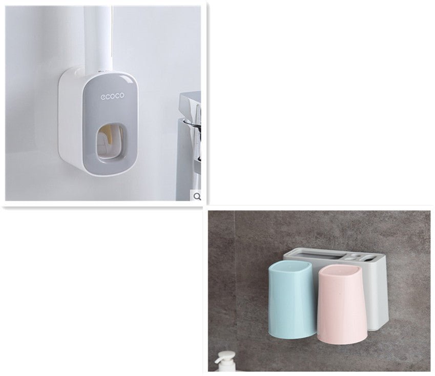Automatic Wall-Mounted Toothpaste Dispenser & Holder, Bathroom Organizer