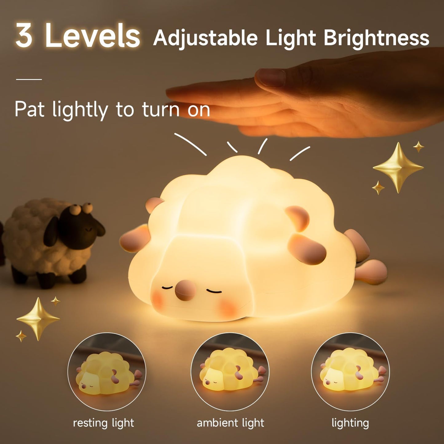 Cute Cartoon Animal Silicone LED Night Light, USB Rechargeable & Dimmable