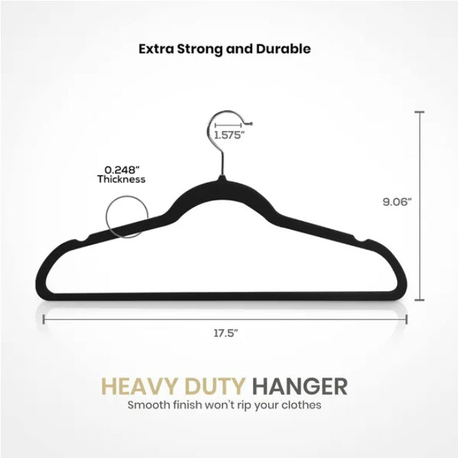 Velvet Hangers 50 Pack – Non-Slip Space Saving Clothes Hangers