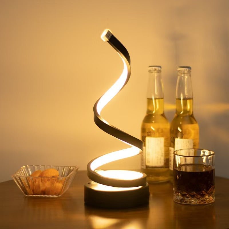 USB Spiral LED Desk Lamp – Modern Adjustable Table Light for Bedroom & Office Decor