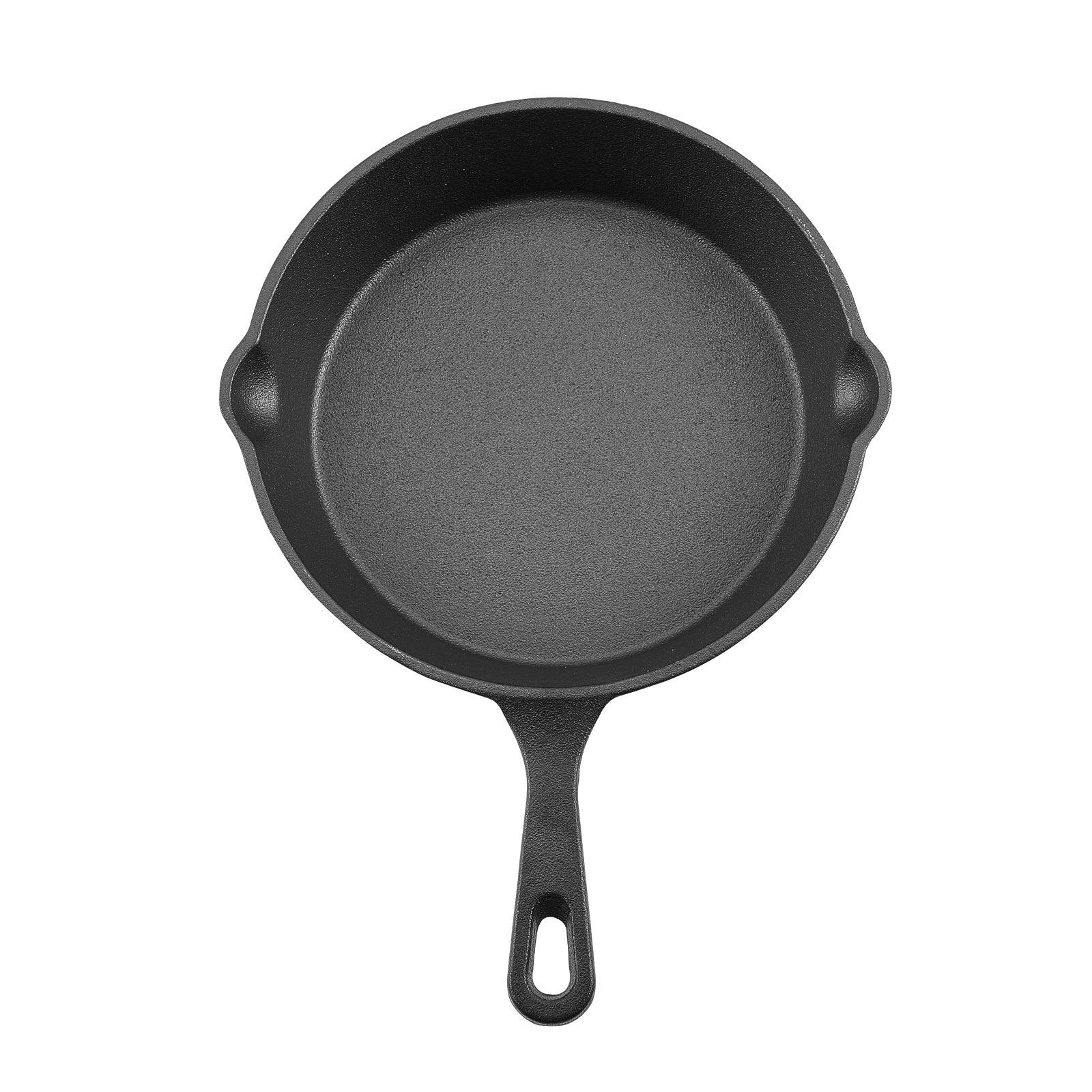 3-Piece Cast Iron Frying Pan Skillet Set, Pre-Seasoned, 6/8/10 inch – Black - DonoHome