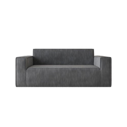 Sofa-in-a-Box 3-Seater Memory Foam Couch, Easy Transport Deep Seat Modern Sofa With Gray Corduroy Fabric For Living Room, Bedroom, Apartment Or Home Office