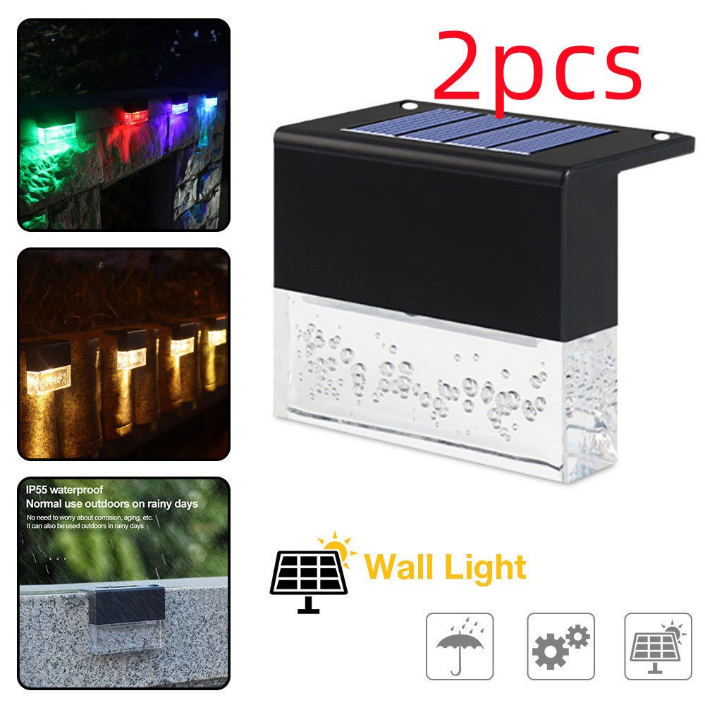Waterproof RGB Solar Fence & Step Lights with Color-Changing LED for Outdoor Pathway & Garden