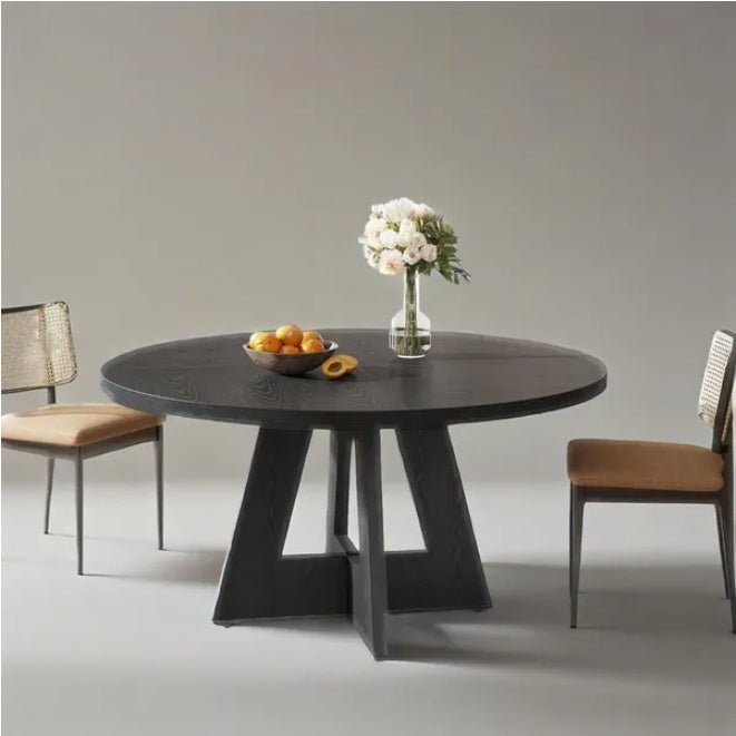47" Modern Round Wood Dining Table with Sturdy Base for Family Meals & Home Decor - DonoHome