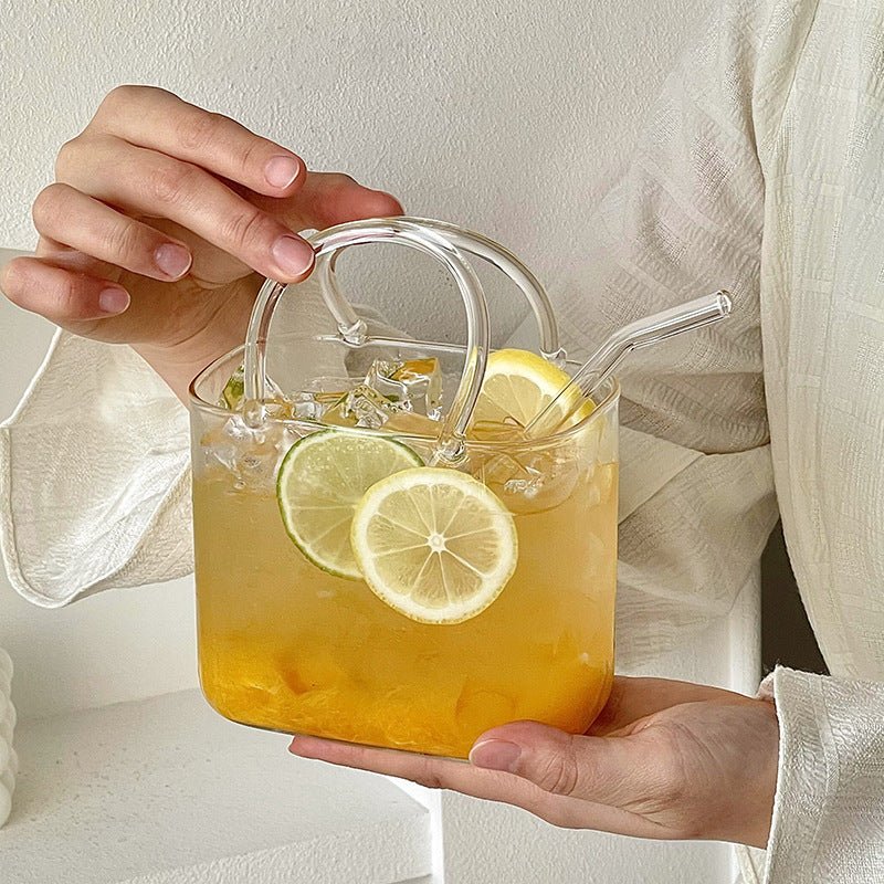 Summer Glass Handbag Cup for Fruit Teas and Cocktails