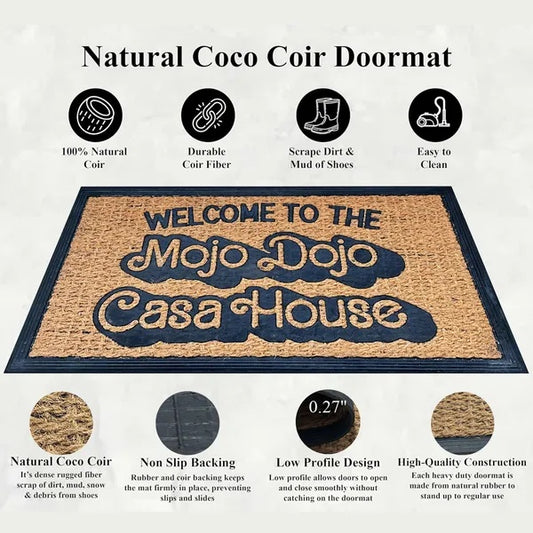 Funny Coir Doormat Hello There Welcome Front Porch Decor Doormat For The Entrance Way Outdoor With Heavy-Duty Non Slip Coconut Coir Doormat 30x17 Inch