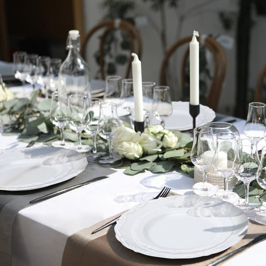 Heavy Duty White Plastic Disposable Plates – Dinner & Dessert Tableware - DonoHome