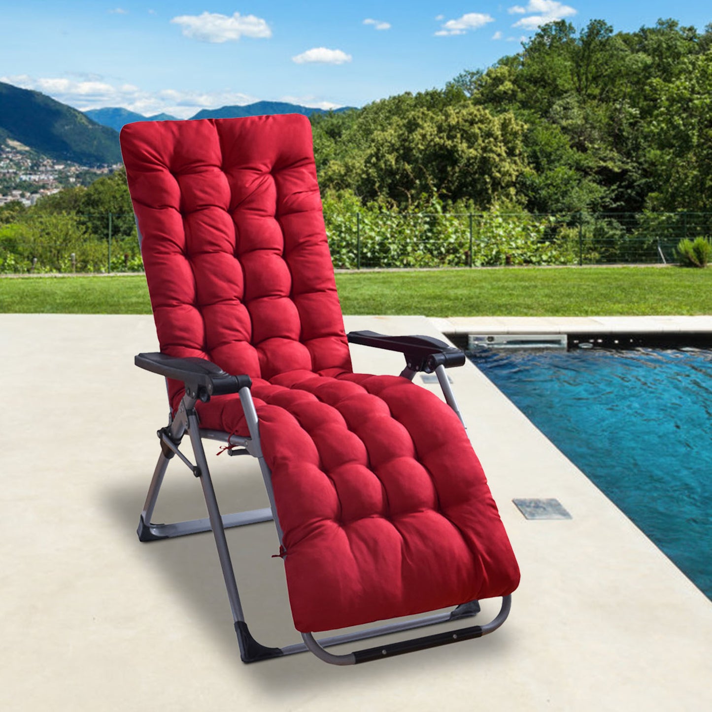 Outdoor Chaise Lounger Cushion in 67x22in or 71x22in Sizes - DonoHome