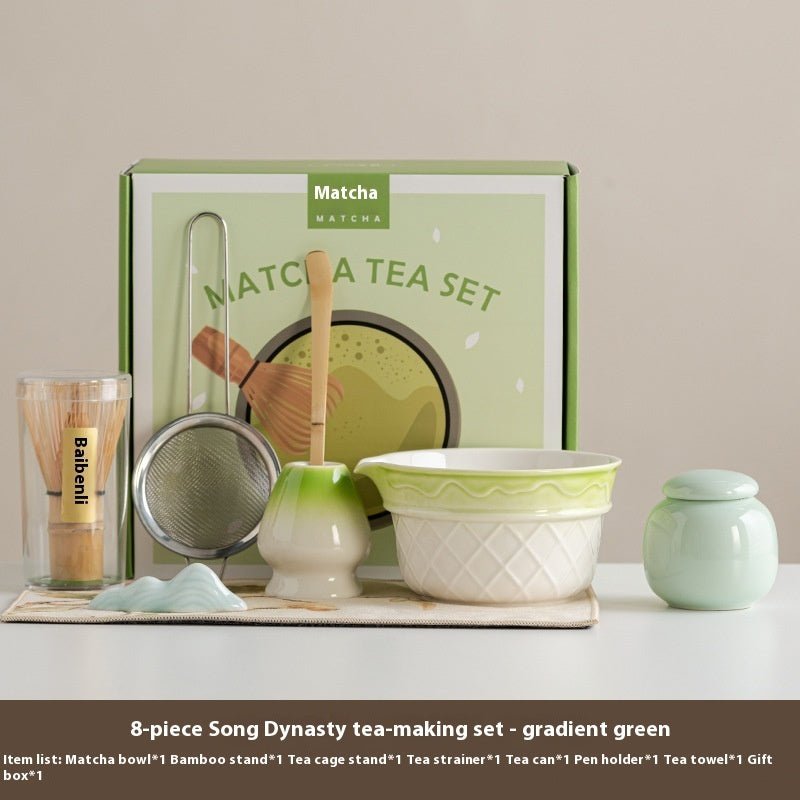 Premium Matcha Tea Ceremony Set with Ice Cream-Shaped Bowl