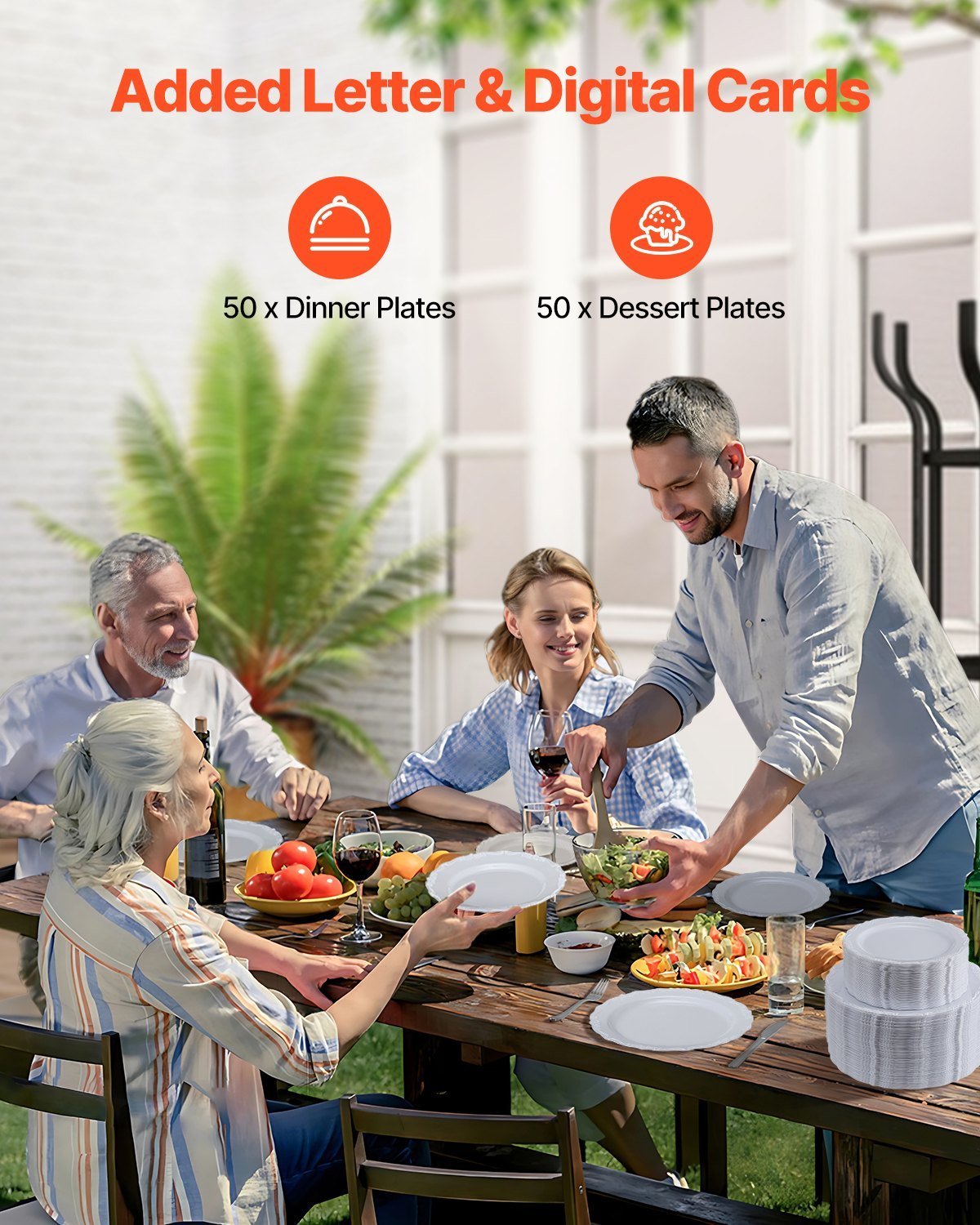 Heavy Duty White Plastic Disposable Plates – Dinner & Dessert Tableware - DonoHome