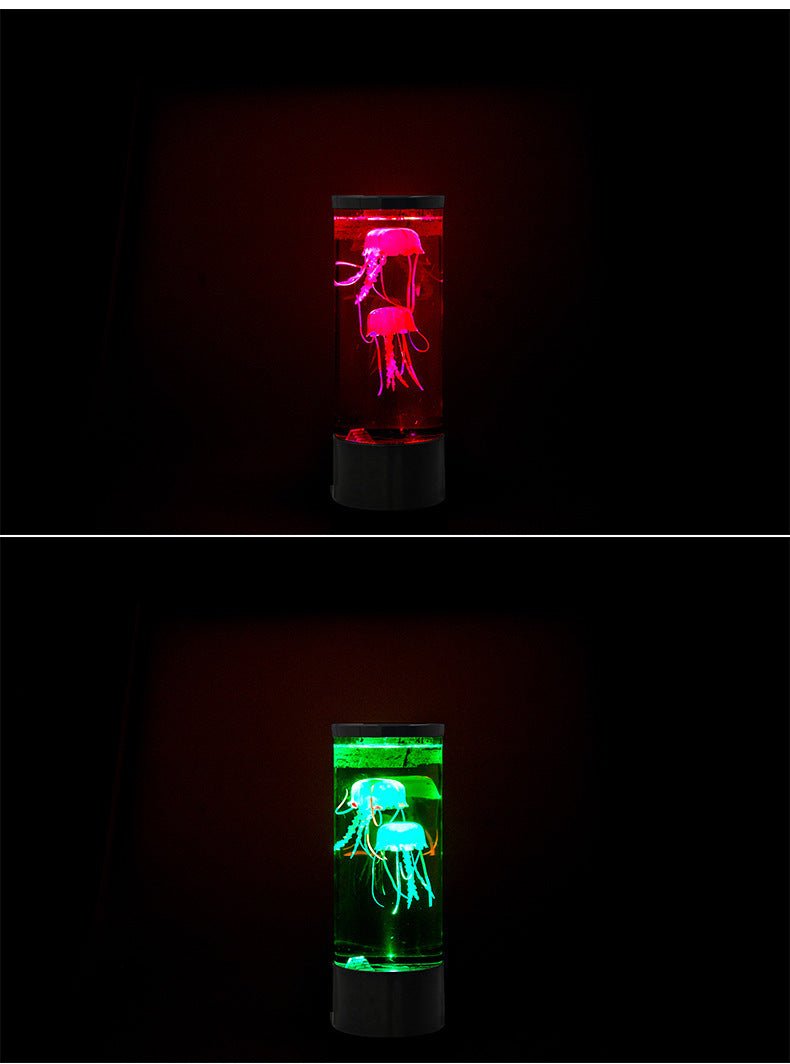 LED Jellyfish Aquarium Mood Lamp, USB-Powered Decorative Night Light