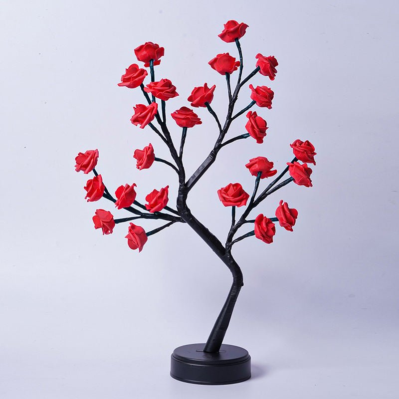 LED Rose Tree Table Lamp, USB-Powered Fairy Light for Home & Wedding Decor