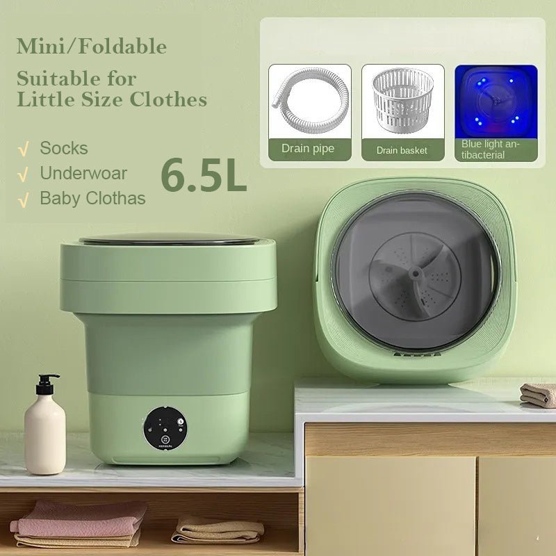 Mini Foldable Portable Washing Machine with Spin Dryer, for Small Items & Laundry