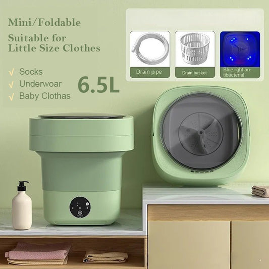 Mini Foldable Portable Washing Machine with Spin Dryer, for Small Items & Laundry