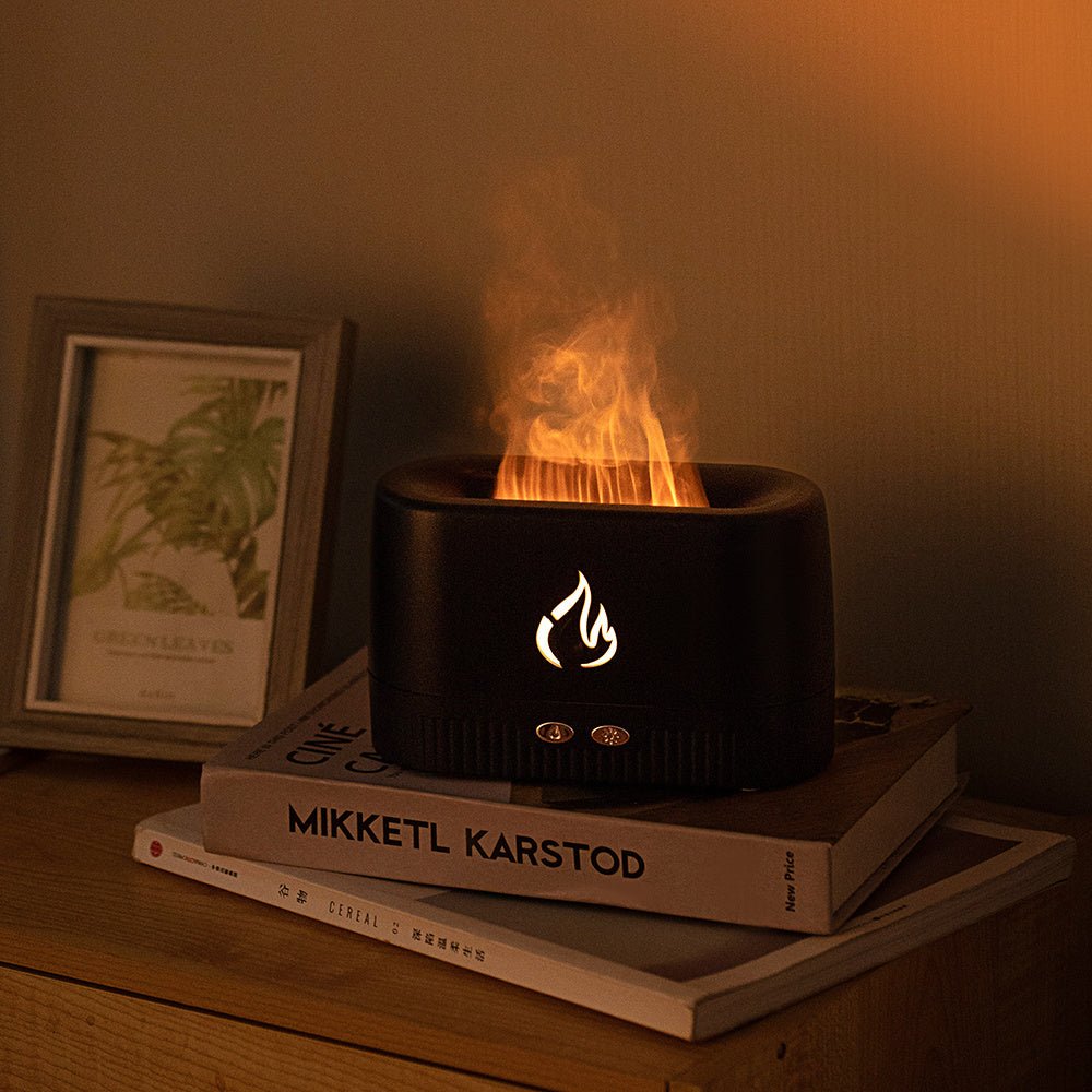 Ultra-Quiet Flame Effect Aroma Diffuser with Humidifier for Home and Office