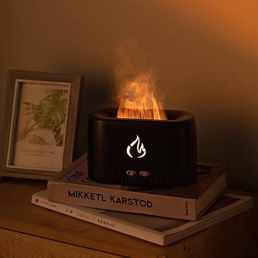 Ultra-Quiet Flame Effect Aroma Diffuser with Humidifier for Home and Office