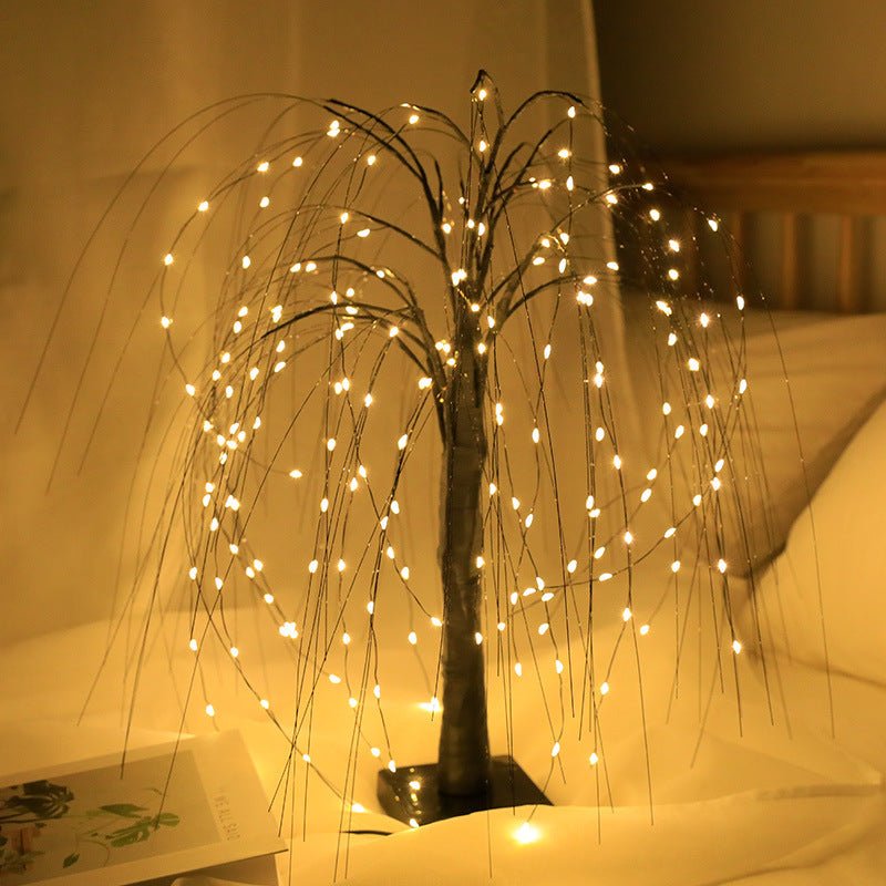 Decorative Willow Tree LED Night Light, USB & Battery Powered for Indoor Decor