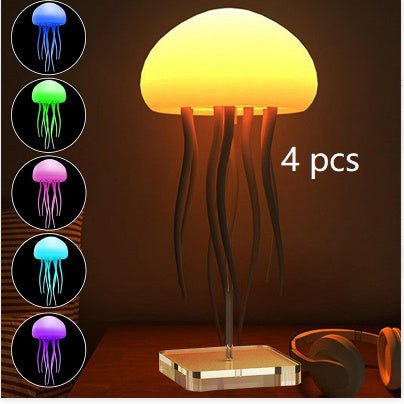 Jellyfish Mood Lamp, Portable LED Night Light for Bedside & Decor