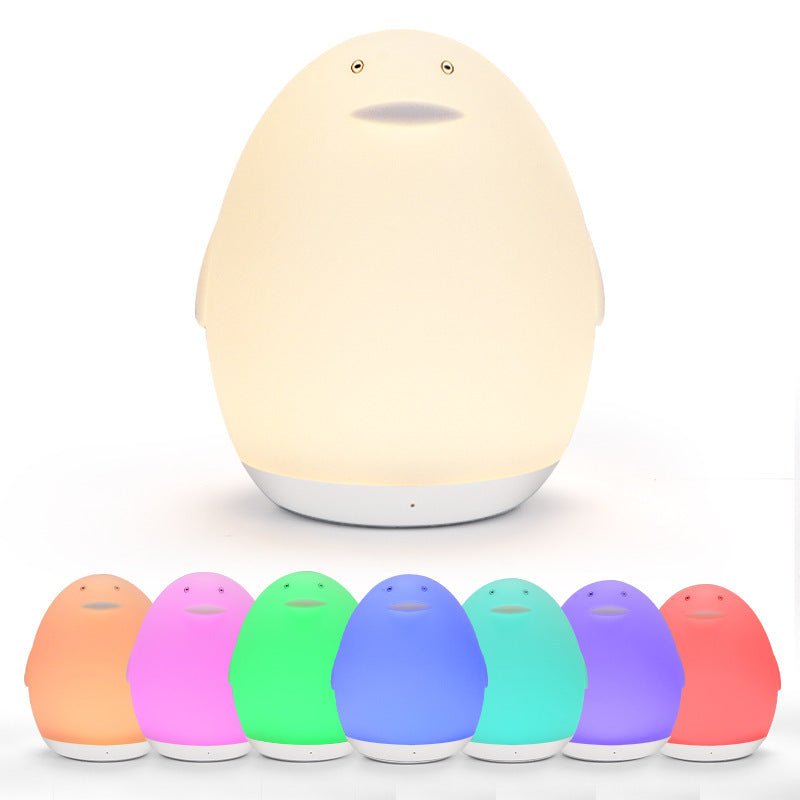 Cute Penguin RGB Silicone Night Light, USB Rechargeable Atmosphere Lamp with Color Changing Modes