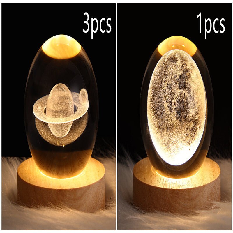 3D Galaxy Crystal Ball LED Night Light, Dimmable Table Lamp