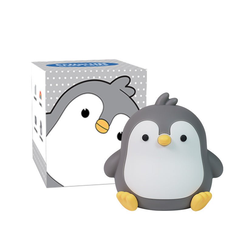Cute Baby Penguin Silicone Night Light, Rechargeable Tap Control Bedside Lamp for Kids & Nursery