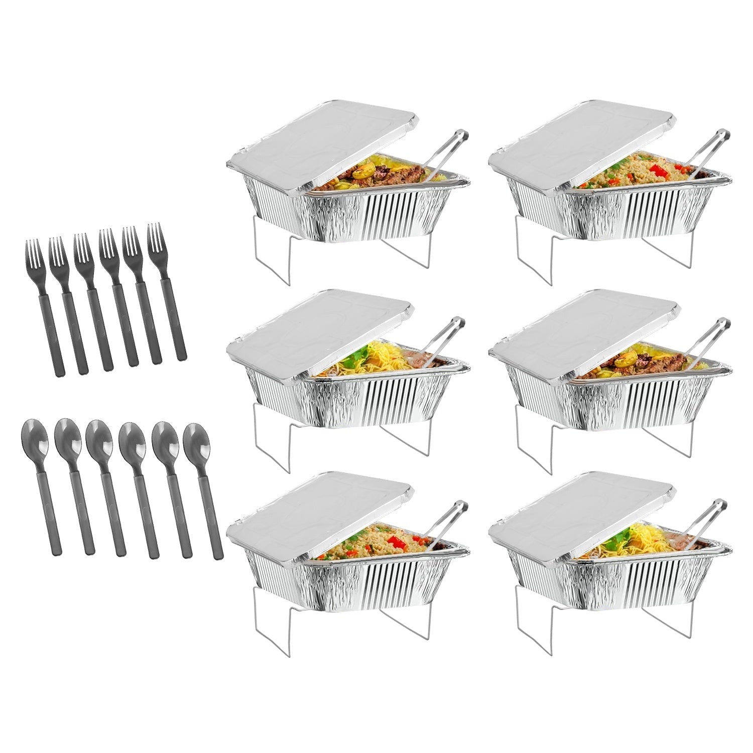 36Pcs Disposable Chafing Dish Buffet Set - Keep Food Warm & Stylish for Catered Events, BBQs - DonoHome