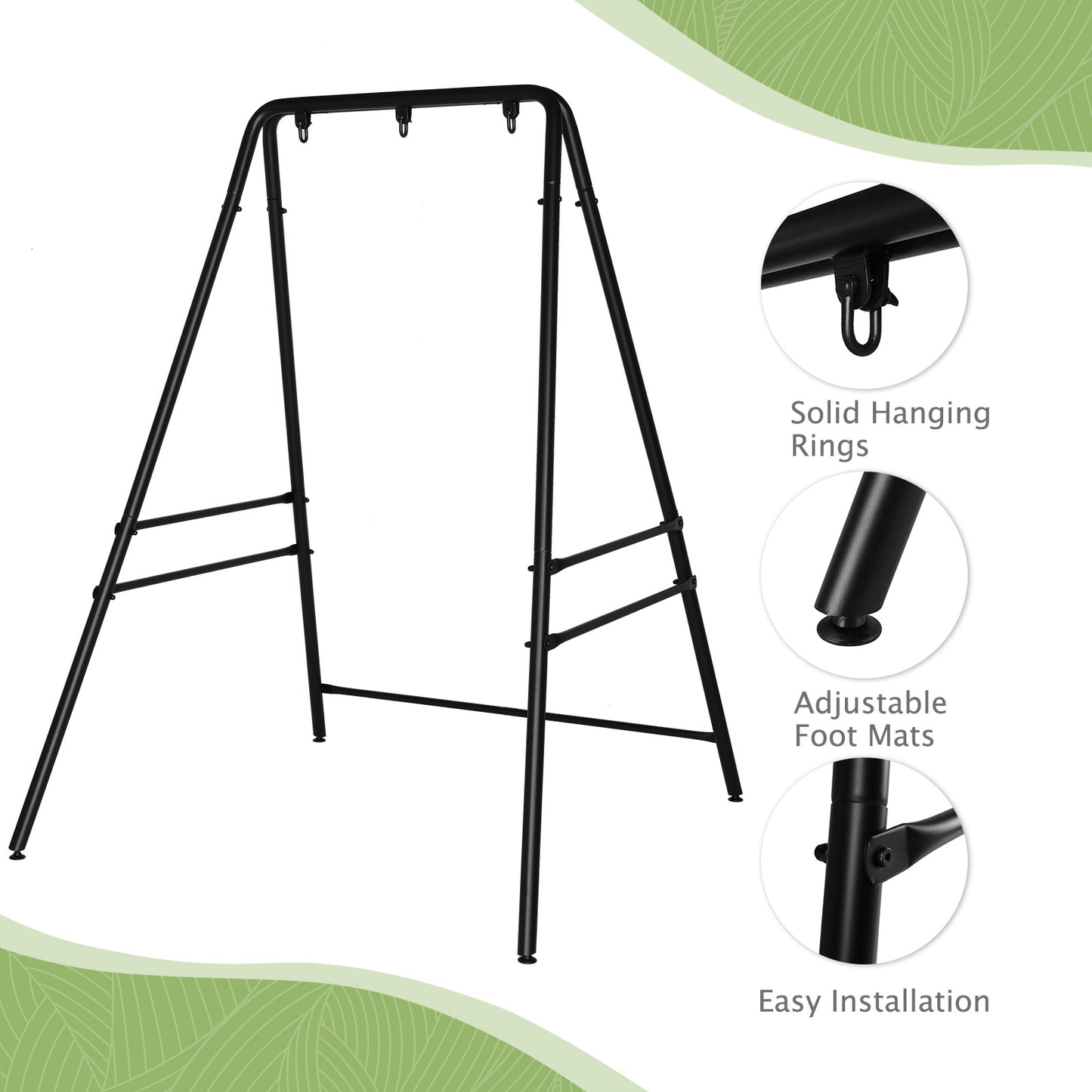 Heavy-Duty Steel Swing Chair Frame with 4-Leg Stand for Indoor & Outdoor Hanging Seats