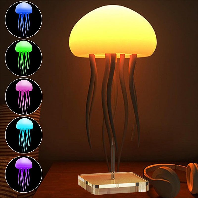 Jellyfish Mood Lamp, Portable LED Night Light for Bedside & Decor