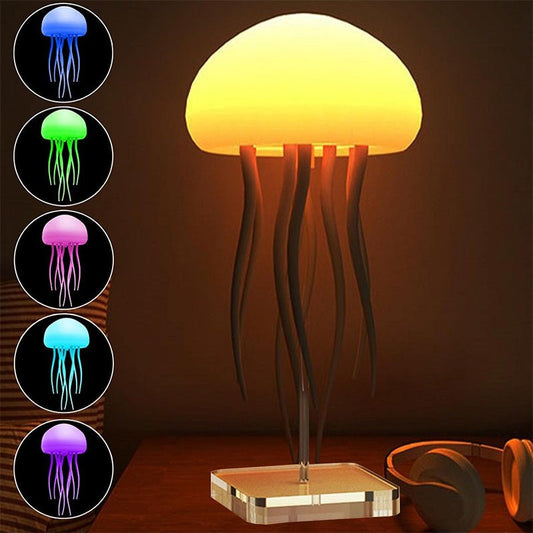 Jellyfish Mood Lamp, Portable LED Night Light for Bedside & Decor