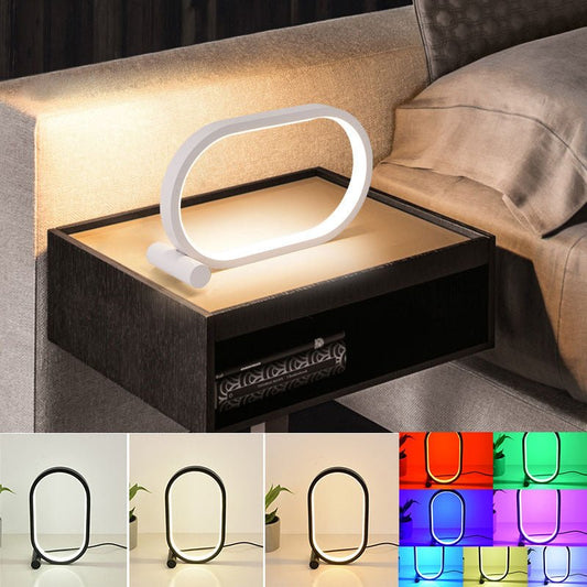 Modern Oval LED Desk Lamp, USB-Powered with Touch Control and Dimmable Light