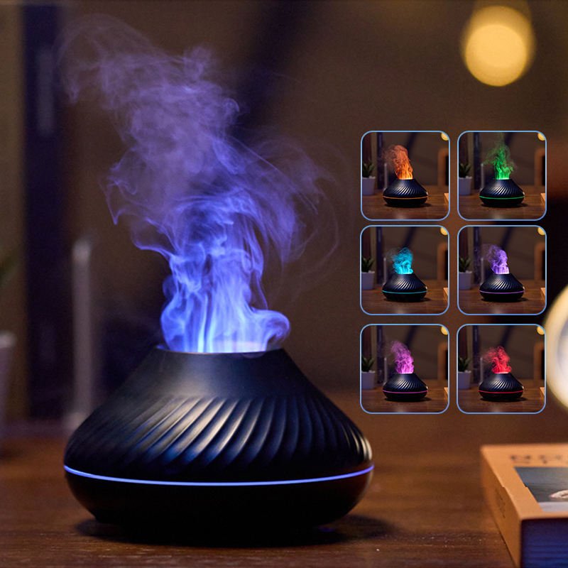 Newest 3D Colorful Flame Diffuser Humidifier with Essential Oil Aromatherapy