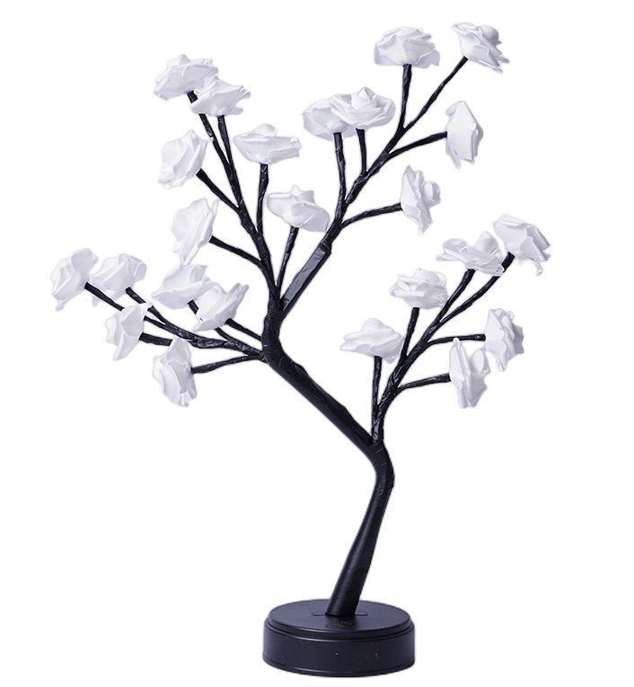 LED Rose Tree Table Lamp, USB-Powered Fairy Light for Home & Wedding Decor