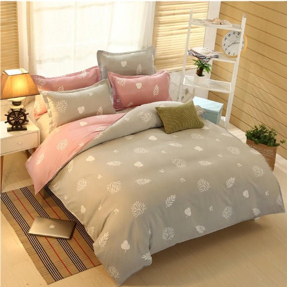 4-Piece Bedding Set – Modern Simple Polyester Fiber Quilt Cover, Sheet & Pillowcases (Reactive Dyed, Twill Weave)