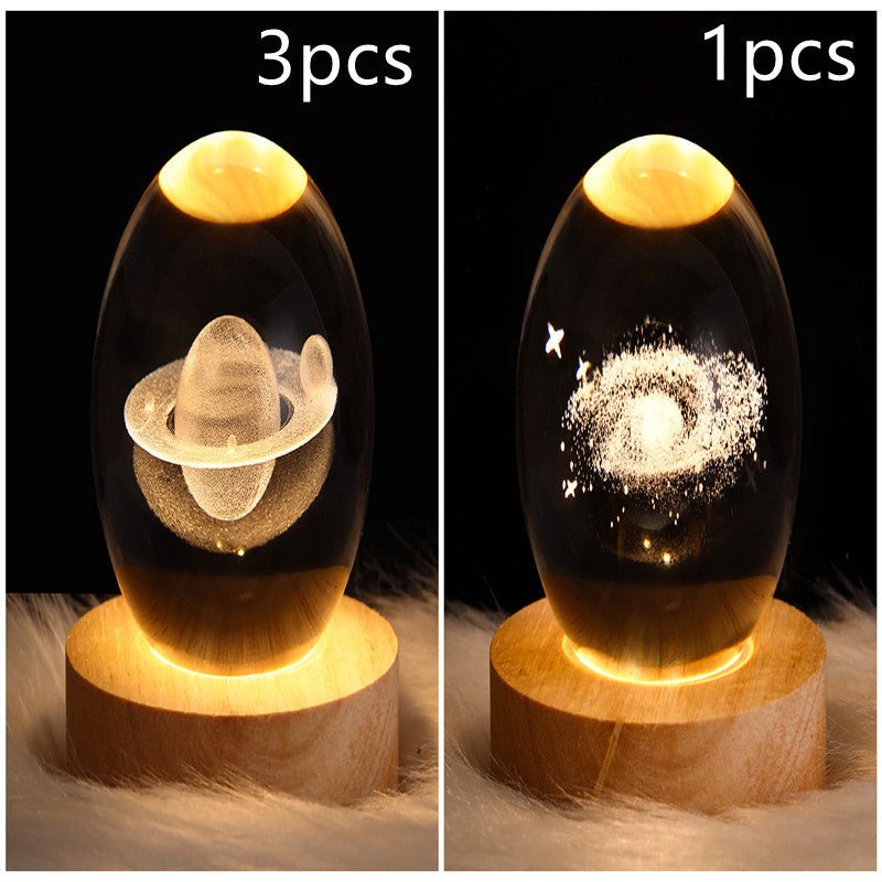 3D Galaxy Crystal Ball LED Night Light, Dimmable Table Lamp