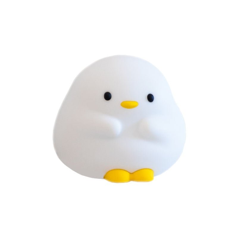 Cute Duck Silicone LED Night Light, USB Rechargeable with Touch Sensor & Timer