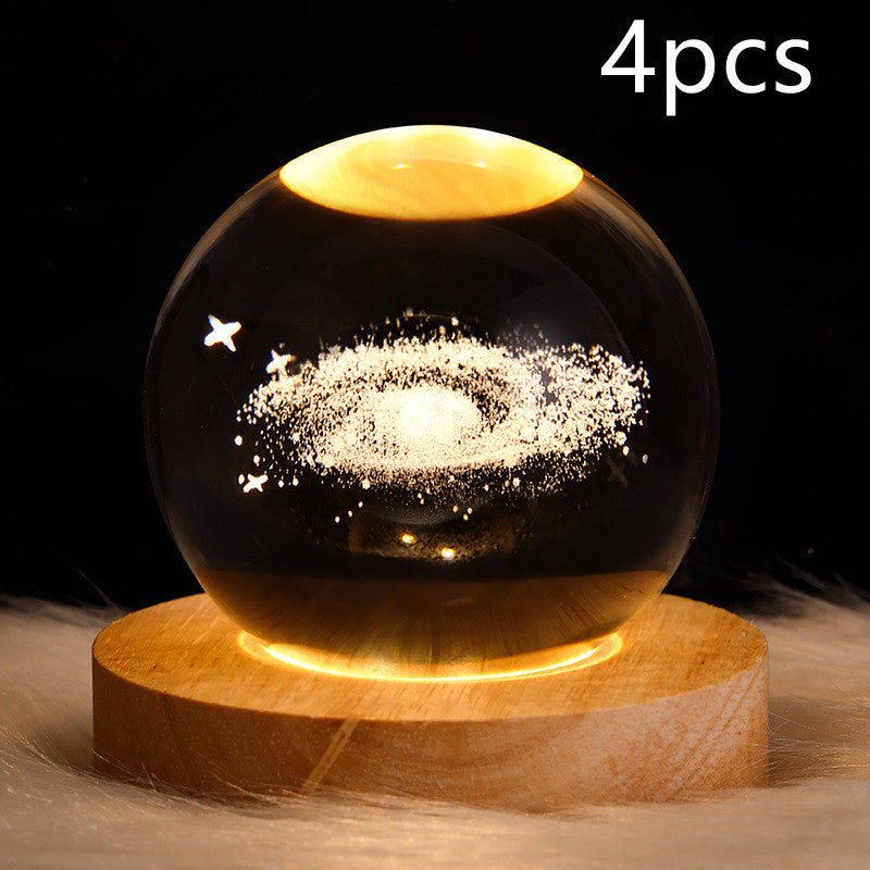3D Galaxy Crystal Ball LED Night Light, Dimmable Table Lamp