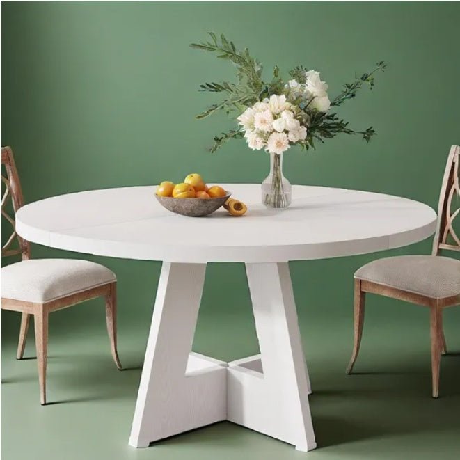 47 Inch Modern Round Dining Table with Sturdy Base - Perfect for Family Meals and Home Decor - DonoHome