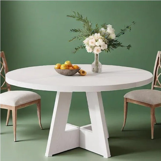 47 Inch Modern Round Dining Table with Sturdy Base - Perfect for Family Meals and Home Decor - DonoHome