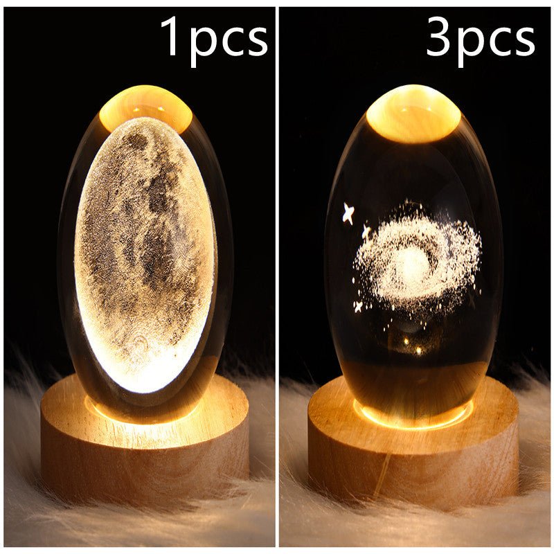 3D Galaxy Crystal Ball LED Night Light, Dimmable Table Lamp