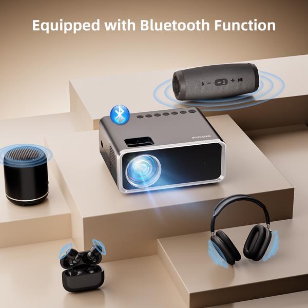 Portable 5G WiFi & Bluetooth Projector, 4K Supported, 1080P Native, 12000 Lumens LED Outdoor Movie Projector