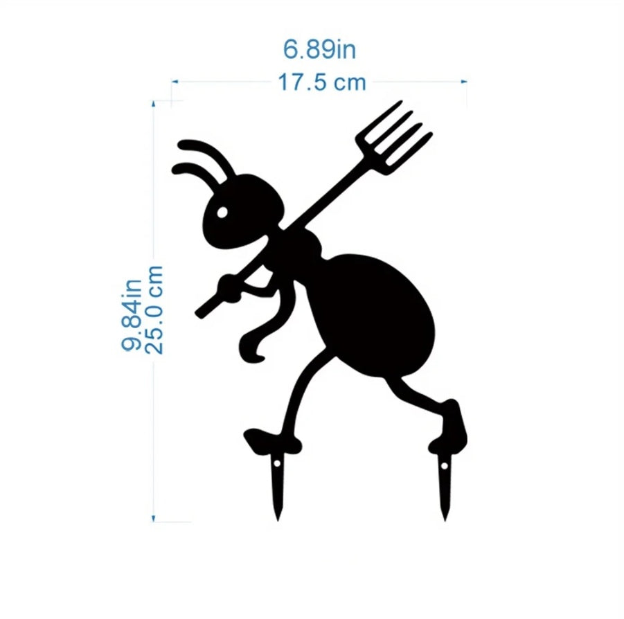 Decorative Iron Ant Garden Stake – Outdoor Metal Yard Art for Lawn, Patio & Backyard