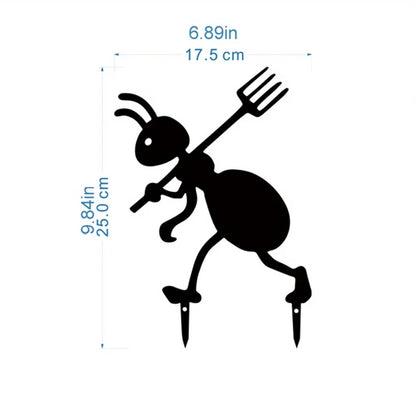 Decorative Iron Ant Garden Stake – Outdoor Metal Yard Art for Lawn, Patio & Backyard