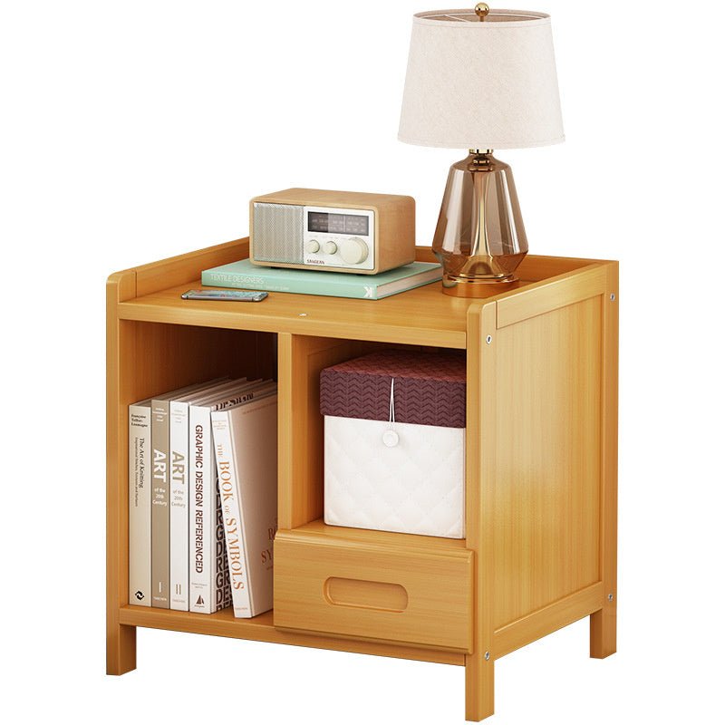 Solid Wood Bedroom Bedside Cabinet with Simple Drawer Design