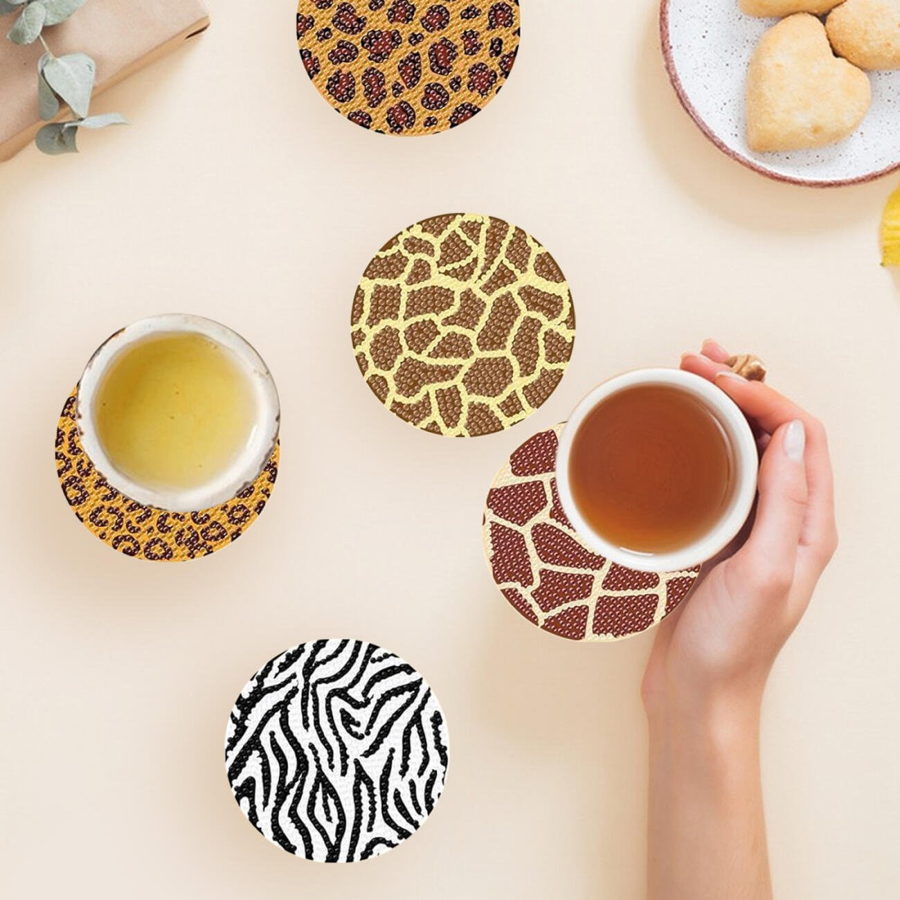 8Pcs Rhinestones Art Coasters - DonoHome