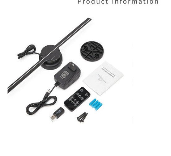 3D Holographic LED Projector Fan, Luminous Sign Light for Shops & Decor