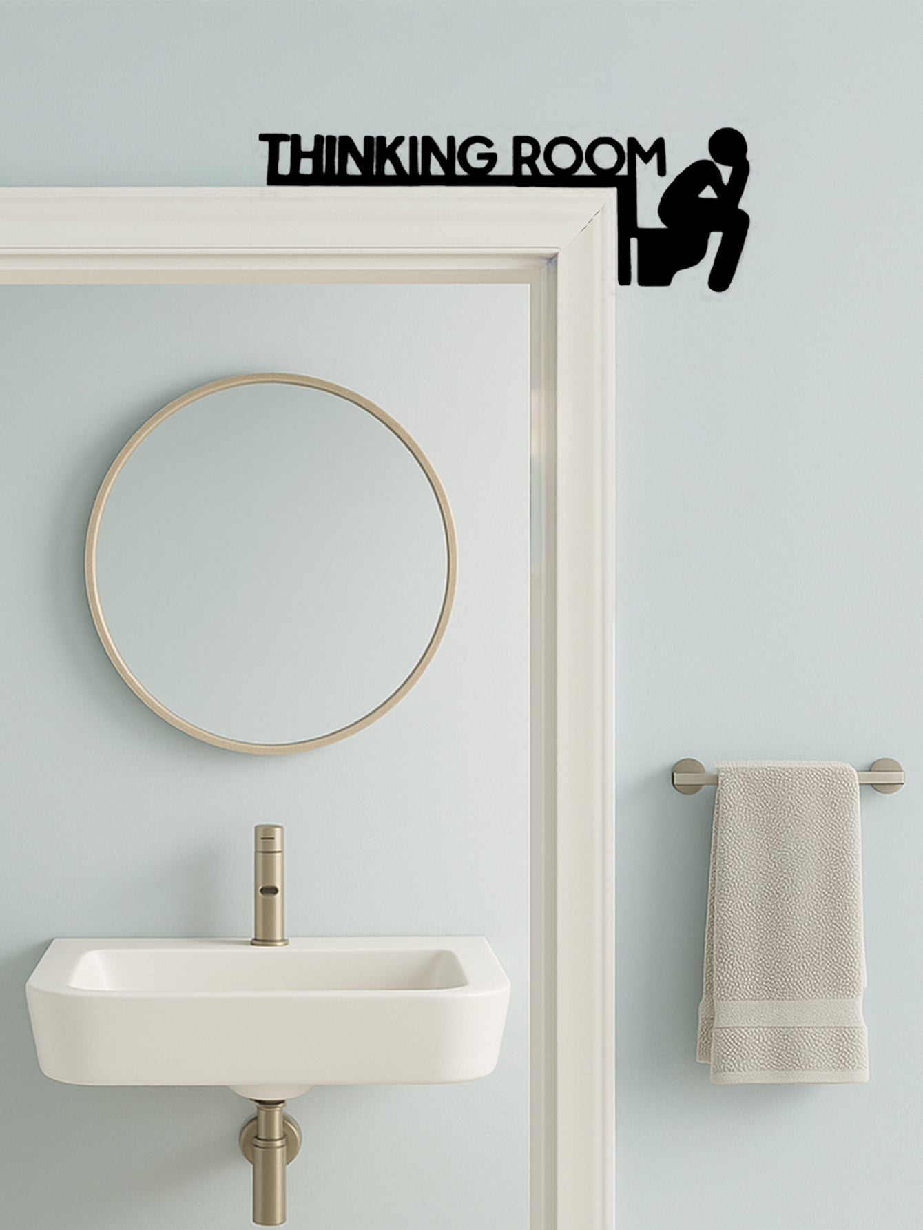 1pc Modern Metal Toilet Door Sign,Room Wall Sculpture, Home Decor