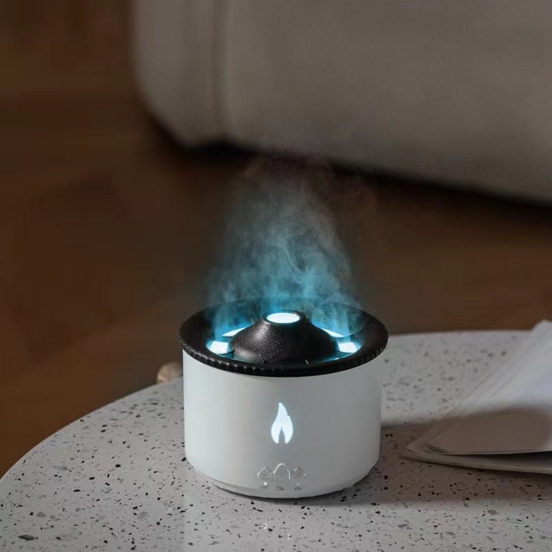 Volcano Flame Essential Oil Diffuser, Ultrasonic Humidifier with Jellyfish Spray
